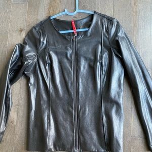 Spanx faux leather zipper jacket